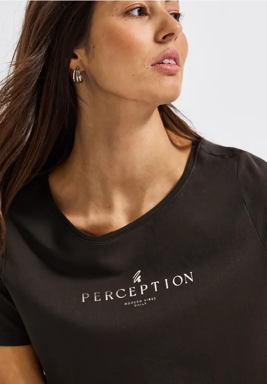 Shirt mit Wording Artwork deep roast brown