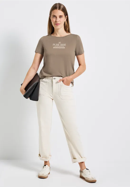 T-shirt avec art wording bark brown