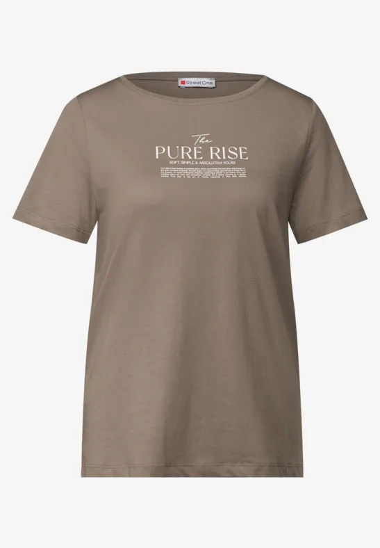 T-shirt avec art wording bark brown