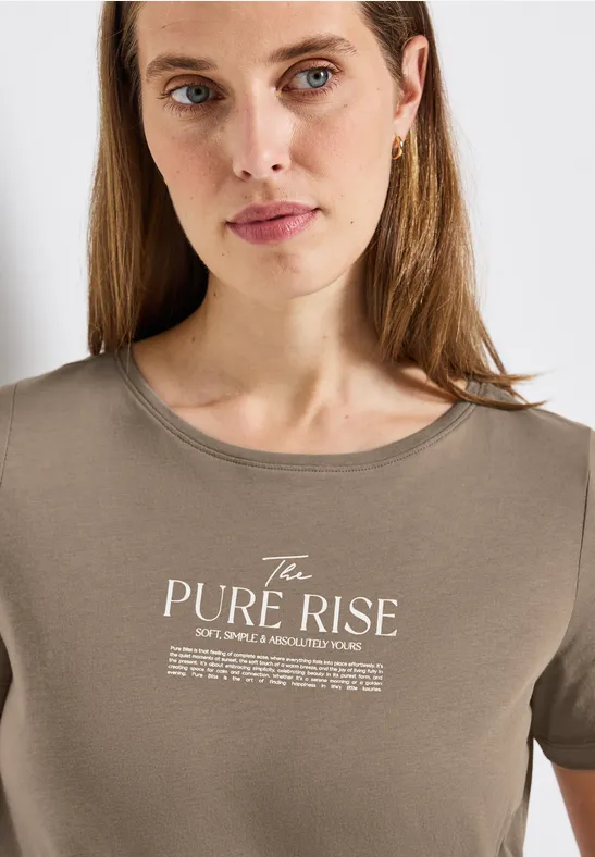 T-shirt avec art wording bark brown
