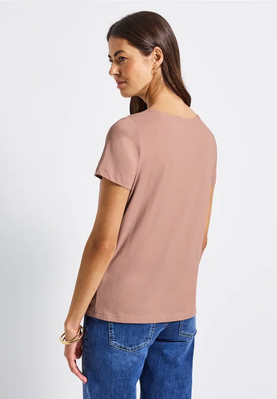 T-shirt avec art wording faded rose