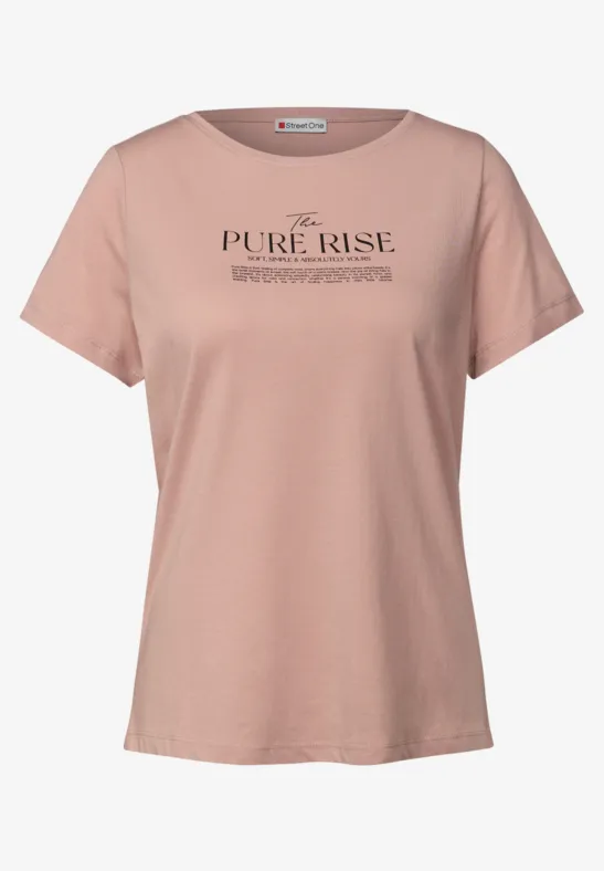 T-shirt avec art wording faded rose
