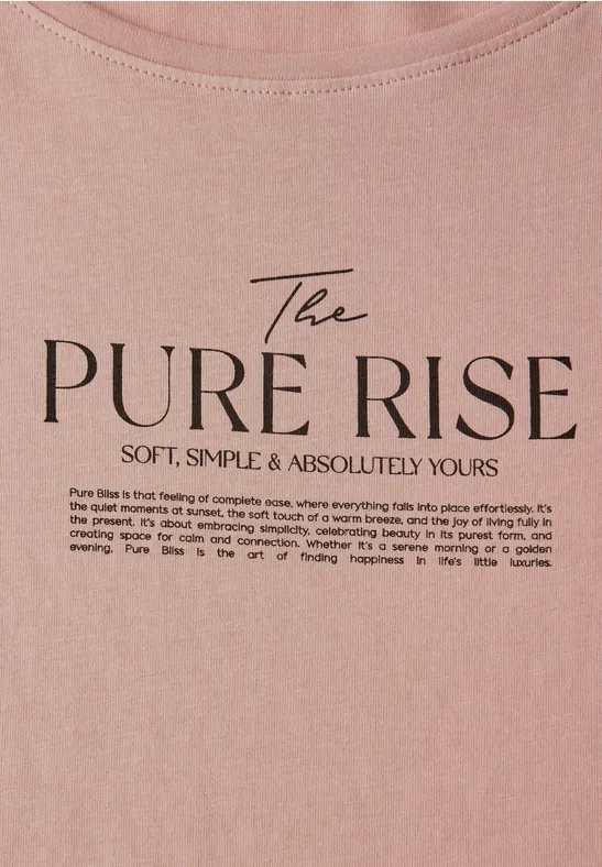 T-shirt avec art wording faded rose