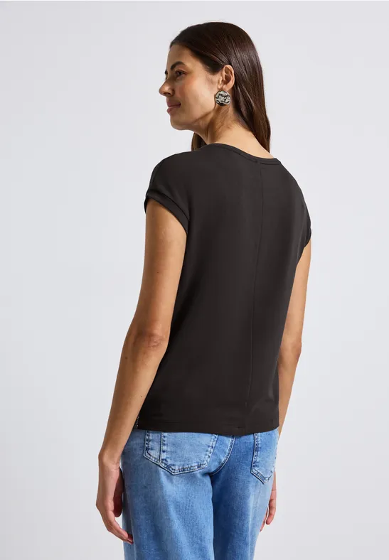 T-Shirt mit Glitzerdetails deep roast brown