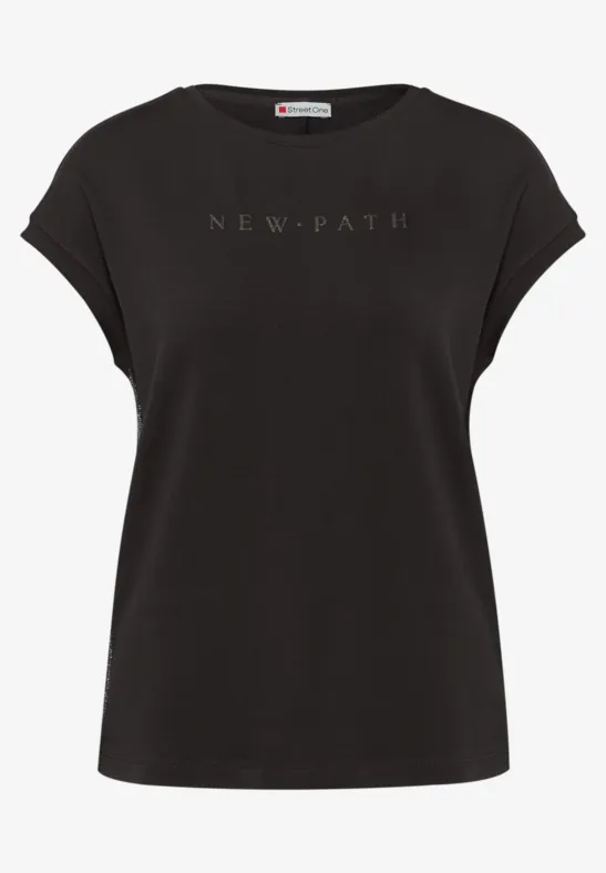 T-Shirt mit Glitzerdetails deep roast brown