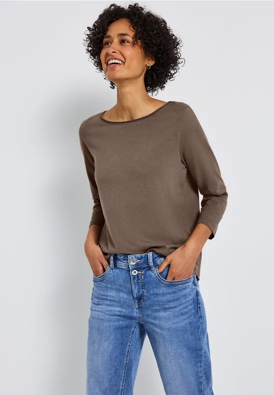 Shirt mit 3/4 Arm silk brown