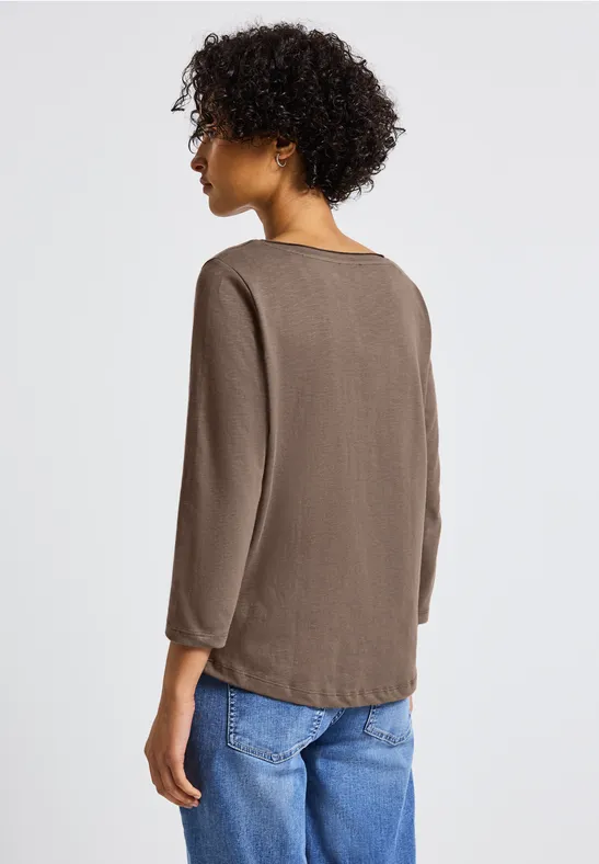 Shirt mit 3/4 Arm silk brown