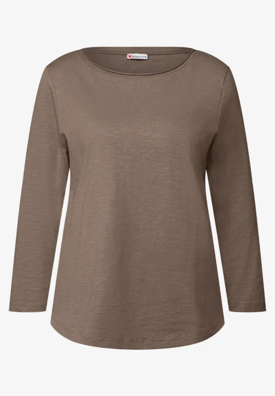 Shirt mit 3/4 Arm silk brown