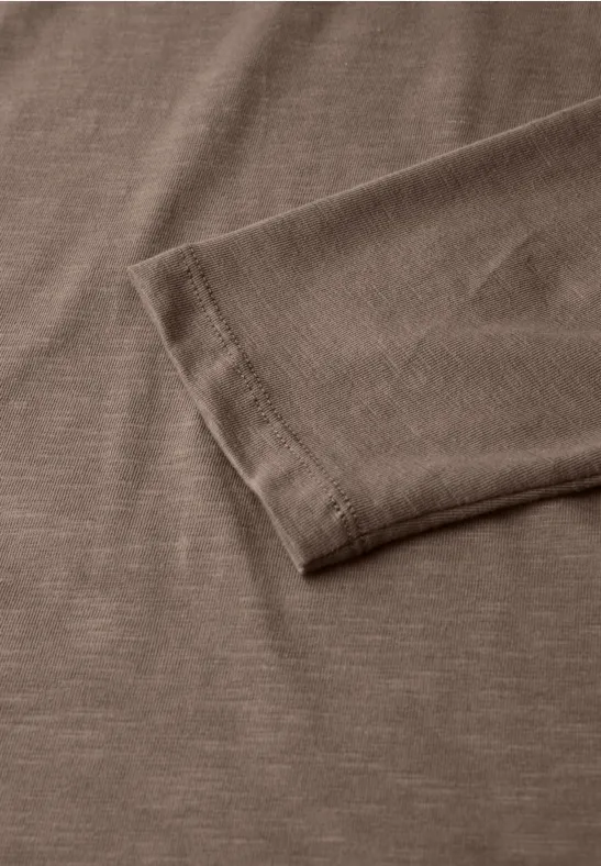 Shirt mit 3/4 Arm silk brown
