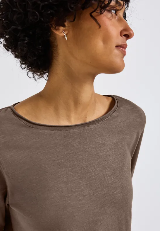 Shirt mit 3/4 Arm silk brown
