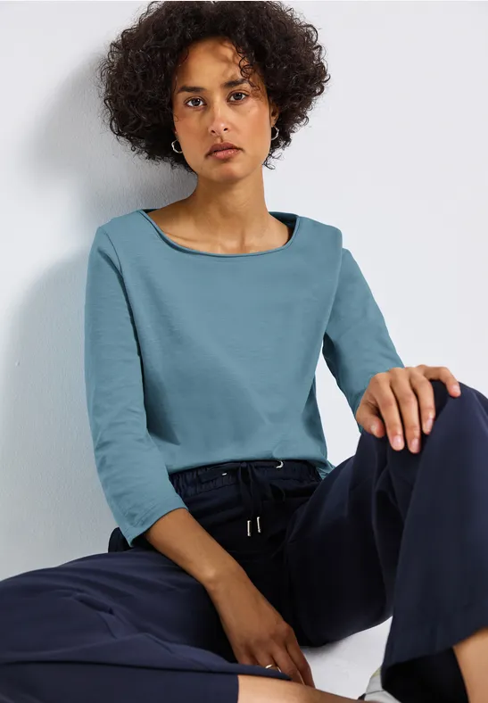 Shirt mit 3/4 Arm glacier blue