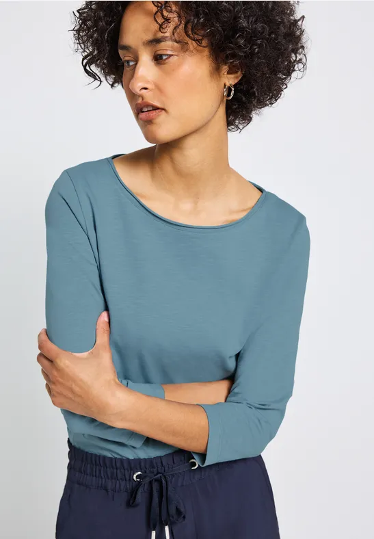 Shirt mit 3/4 Arm glacier blue