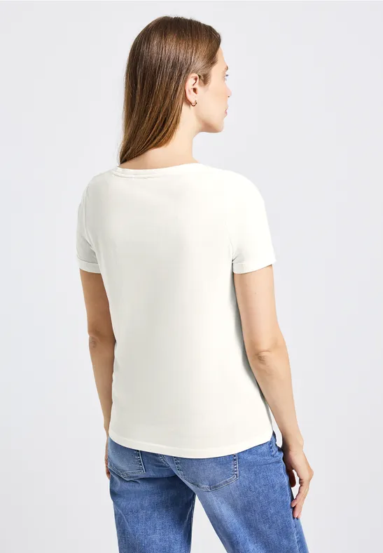 Artwork Shirt mit Turn-Up off white