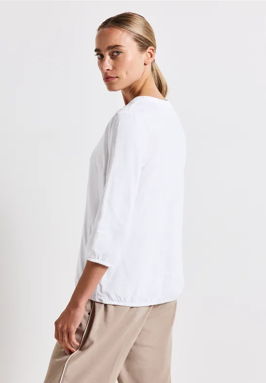 Shirt met gespleten hals White