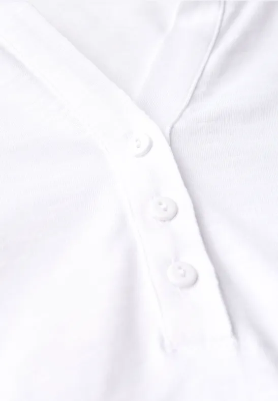 Shirt met gespleten hals White