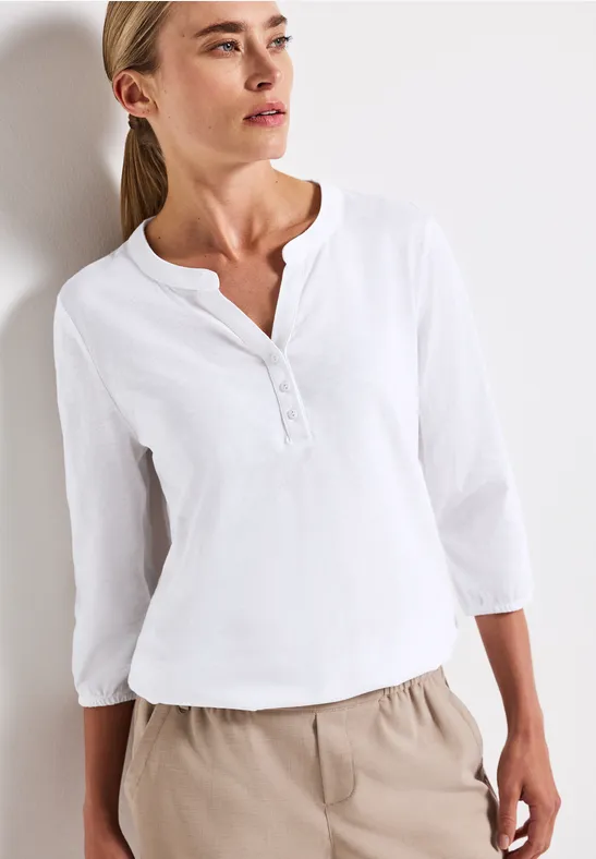 Shirt met gespleten hals White