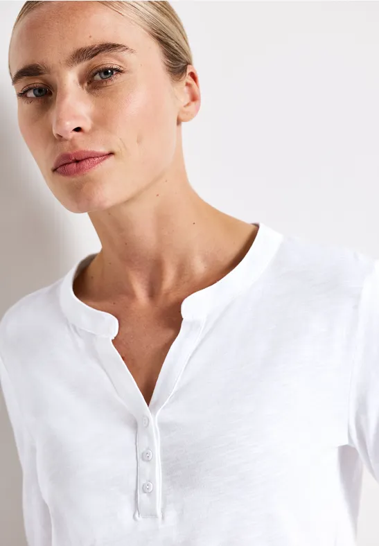 Shirt met gespleten hals White