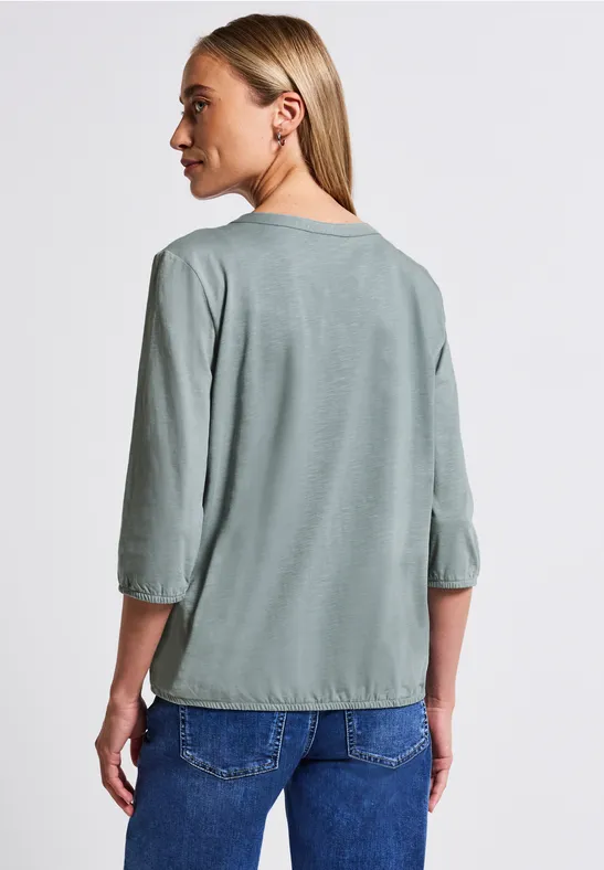 Shirt met gespleten hals arona blue