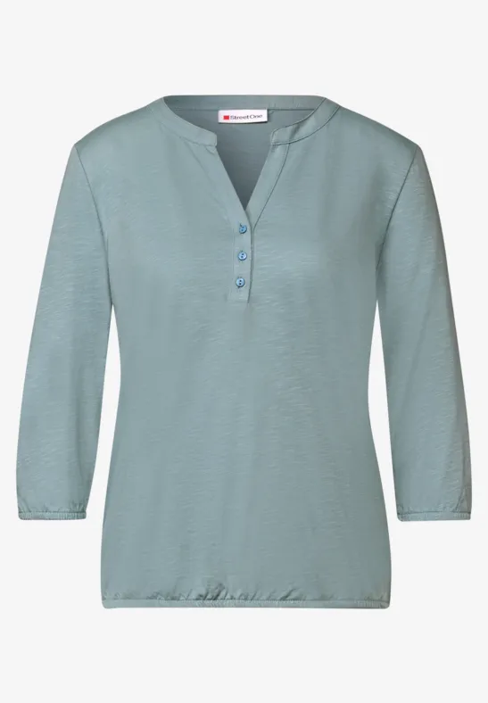 Shirt met gespleten hals arona blue