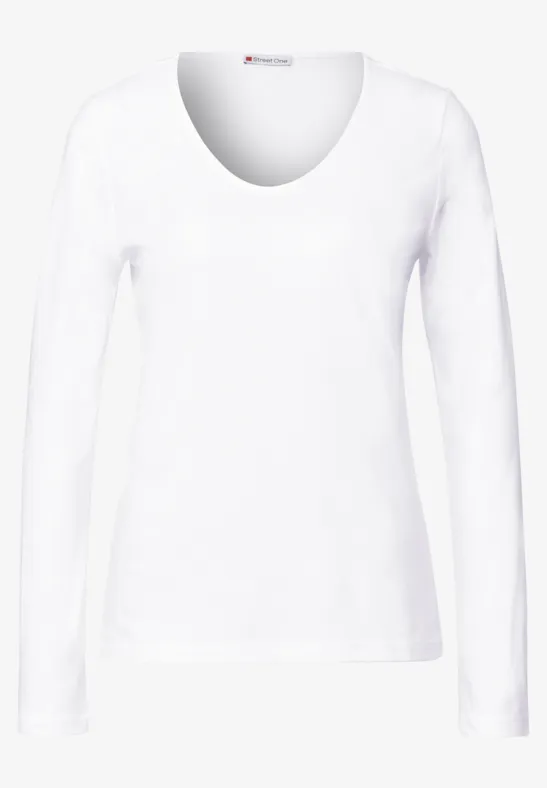 Overhemd met lange mouwen in effen kleur White
