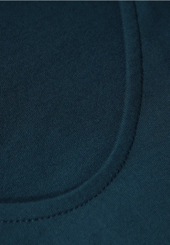 T-shirt à manches longues en couleur unie tide blue