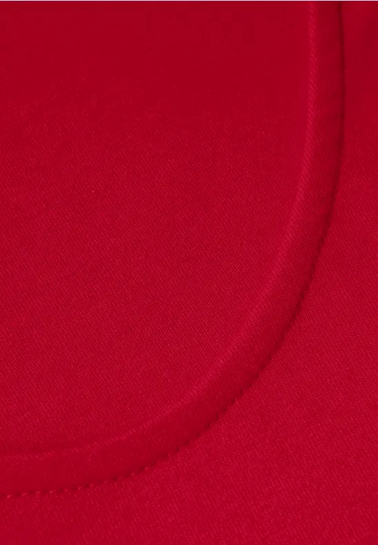 T-shirt à manches longues en couleur unie racing red