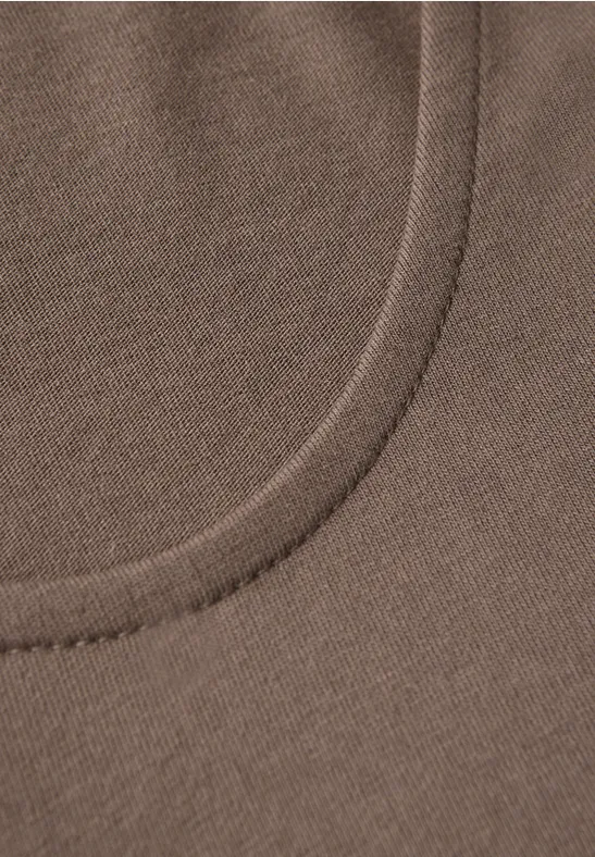 T-shirt à manches longues en couleur unie silk brown