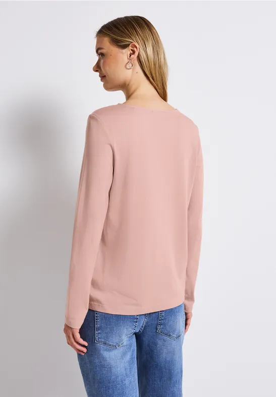 Overhemd met lange mouwen in effen kleur faded rose