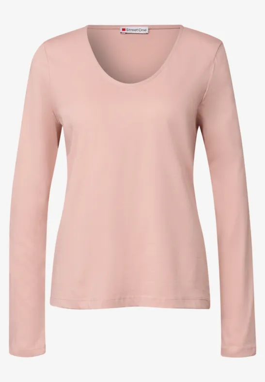 Overhemd met lange mouwen in effen kleur faded rose