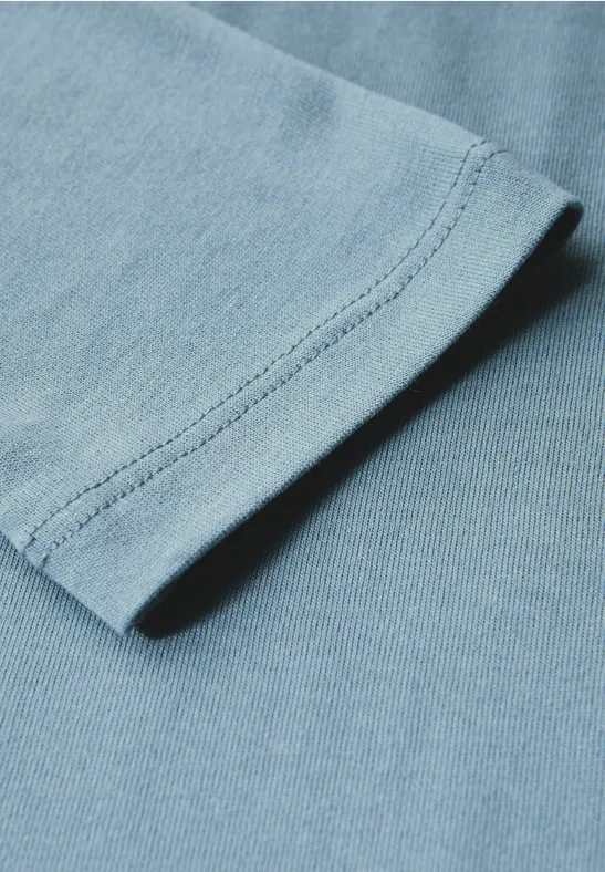 T-shirt à manches longues en couleur unie glacier blue