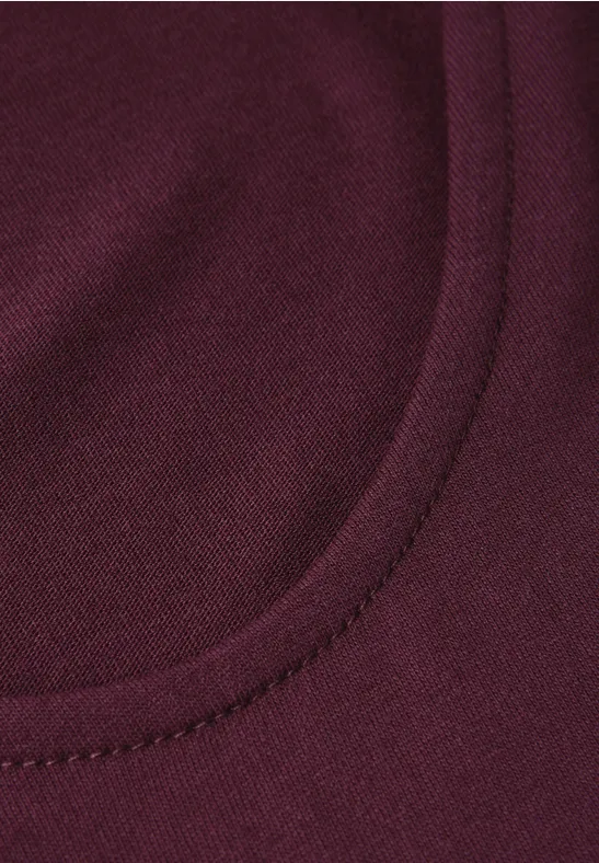 T-shirt à manches longues en couleur unie wildberry red
