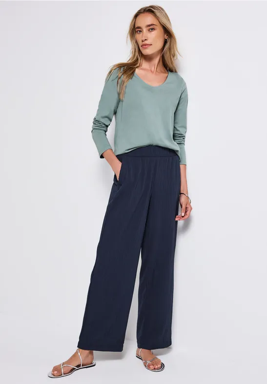 Overhemd met lange mouwen in effen kleur arona blue