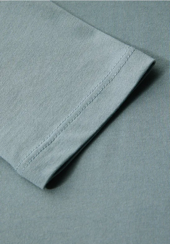 Overhemd met lange mouwen in effen kleur arona blue