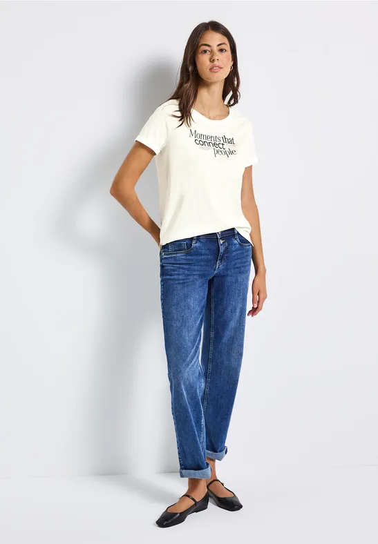 Shirt met print aan de voorkant off white