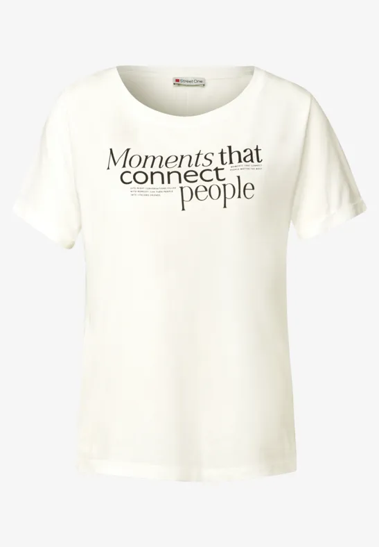 Shirt met print aan de voorkant off white