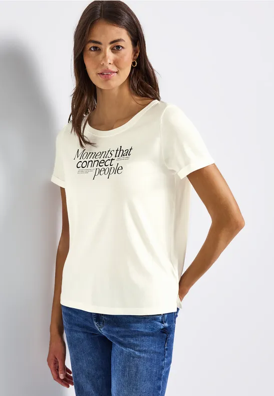 Shirt met print aan de voorkant off white