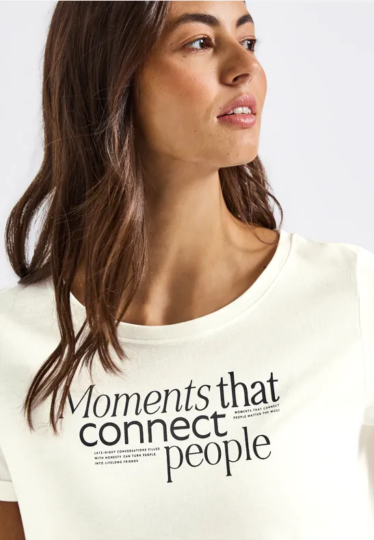 Shirt met print aan de voorkant off white