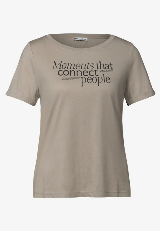 T-shirt avec impression sur le devant morning beige