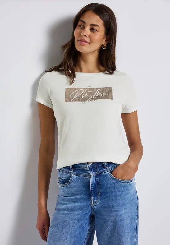 T-Shirt mit Print off white