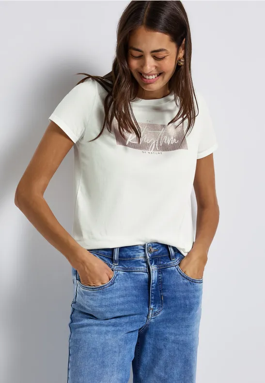 T-Shirt mit Print off white
