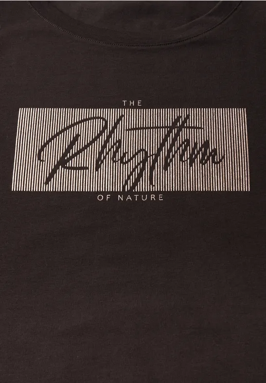 T-Shirt mit Print deep roast brown