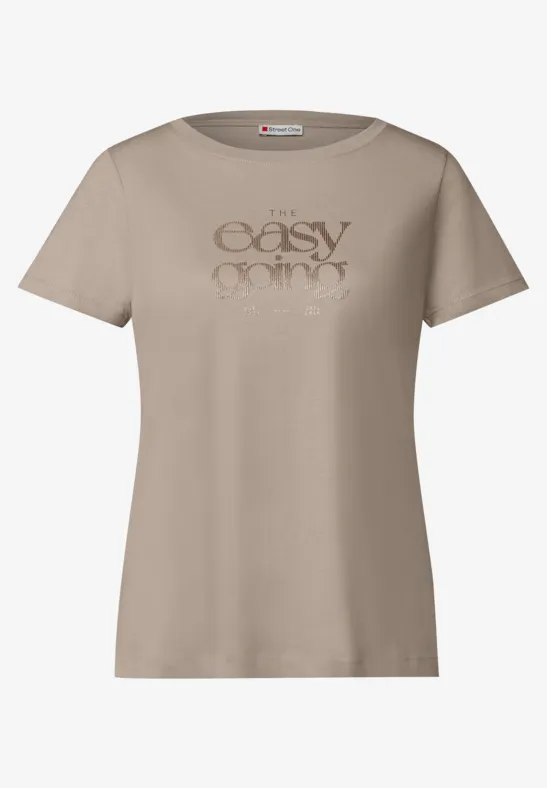 Shirt met print morning beige