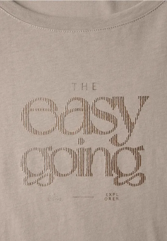 Shirt met print morning beige