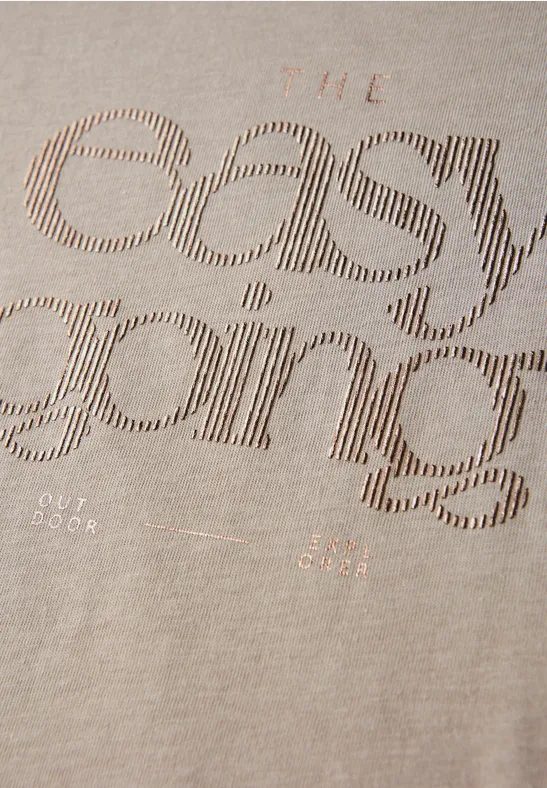 Shirt met print morning beige