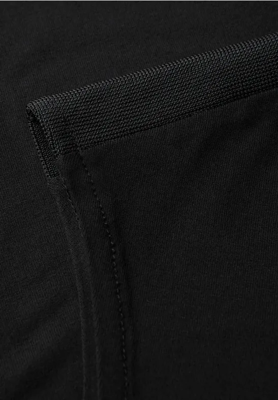 Shirt mit Ripp-Detail Black