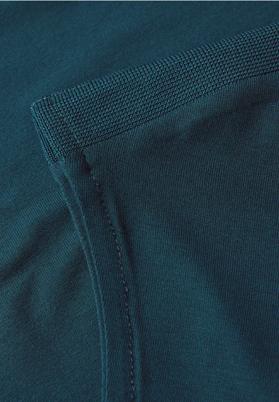 T-shirt avec détail côtelé tide blue