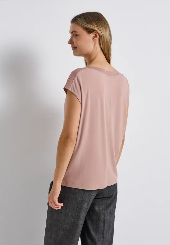 Shirt mit Ripp-Detail faded rose