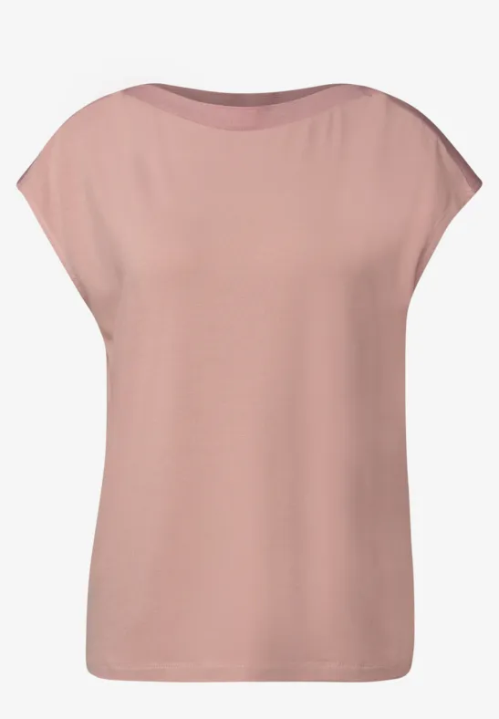 Shirt mit Ripp-Detail faded rose