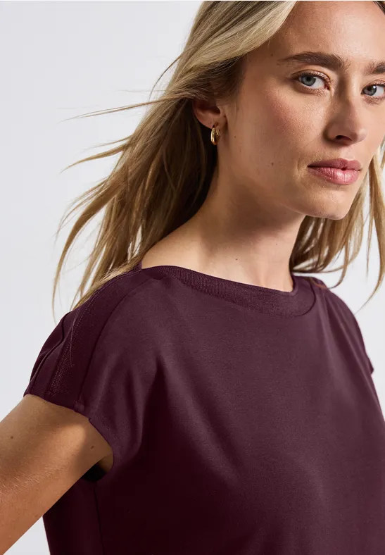 Shirt mit Ripp-Detail wildberry red