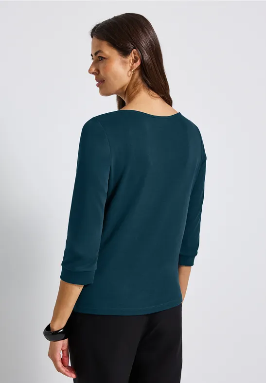Shirt mit U-Boot-Ausschnitt tide blue